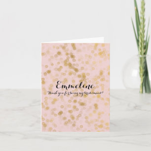 Gold Blush Pink Konfetti Danke Brautjungfer