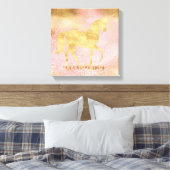 Gold Blush Pink Magical Unicorn Leinwanddruck (Insitu (Schlafzimmer))