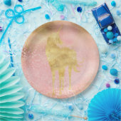 Gold Blush Pink Magical Unicorn Pappteller (Party)