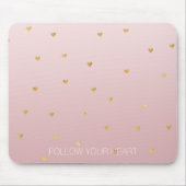 Gold Blush Pink Ombre Herz Mousepad (Vorne)