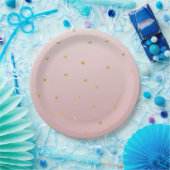 Gold Blush Pink Ombre Herz Pappteller (Party)