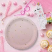 Gold Blush Pink Ombre Herz Pappteller (Party)