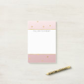 Gold Blush Pink Ombre Herz Post-it Klebezettel (Auf Schreibtisch)
