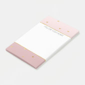 Gold Blush Pink Ombre Herz Post-it Klebezettel (angewinkelt)