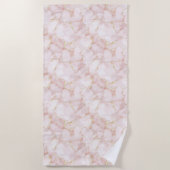 Gold Blush Pink Rose Petals Floral   Strandtuch (Vorderseite)