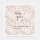 Gold Blush Pink Rose Petals Floral Wedding Serviette (Vorderseite)