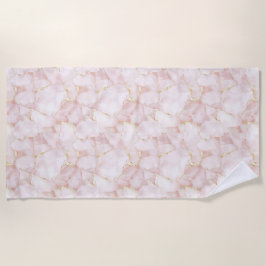 Gold Blush Pink Rosenblüten Blumen Strandtuch