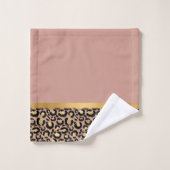 GOLD BLUSH PINK TIERE LEOPARD BADEZIMMER SET (Waschlappen)
