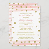 Gold + Blush Pink Wasserfarbe Kinderdusche lädt ei Einladung (Vorne/Hinten)