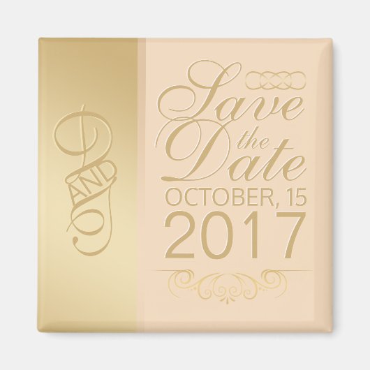 Gold Blush Speichern Sie das Date Magnet (Vorne)