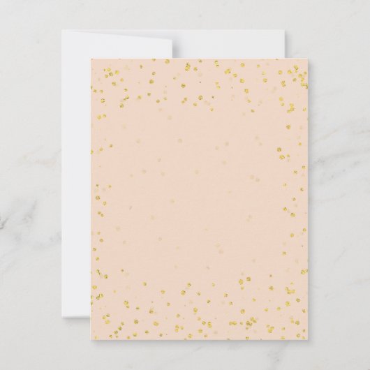 Gold & Blush Sweet 16 Rett Date Sparkle Confetti Save The Date (Rückseite)