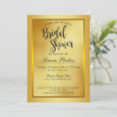 Gold Boarder Metal Brautparty Glitzer Classic Einladung (Stehend Vorderseite)