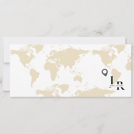 Gold Boarding Pass Hochzeit speichern Sie das Datu Einladung (Rückseite)