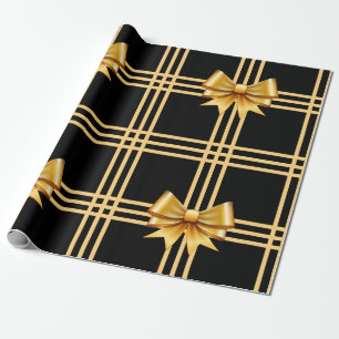 Gold Boards auf schwarzem Hintergrund Geschenkpapier