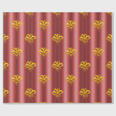 Gold Bogen auf Red Christmas Geschenkpapier (Flach)