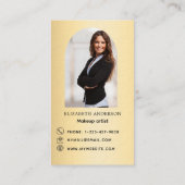 Gold Bogen Bogen Foto Qr Social Media Premium Visitenkarte (Rückseite)