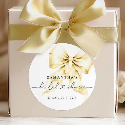 Gold-Bogen-Junggesellinnen-Abschiedsrunden-Aufkleb Runder Aufkleber