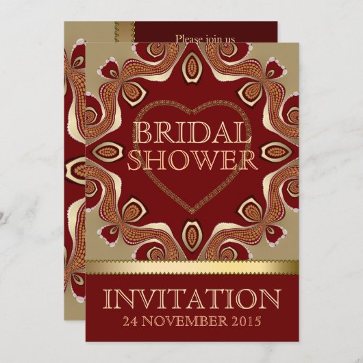 Gold Bohemisch Earth Liebe Bridal Shower Einladung (Vorne/Hinten)