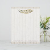 Gold Bohemisch Feather auf rustikalen Holzkarten Briefbogen (Stehend Vorderseite)