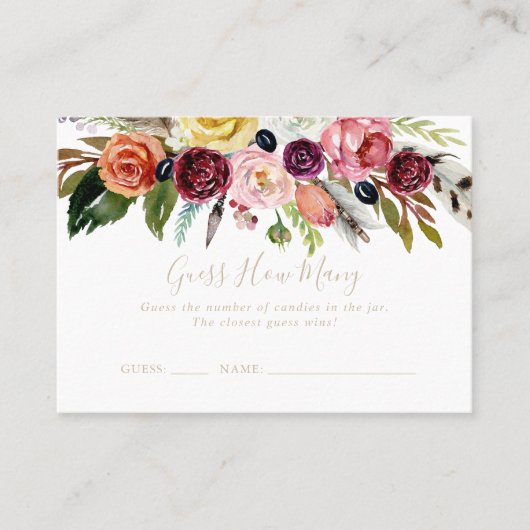 Gold Boho Blues schätzt wie viele Spielkarten Visitenkarte (Vorderseite)