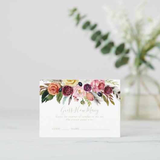 Gold Boho Blues schätzt wie viele Spielkarten Visitenkarte (Stehend Vorderseite)