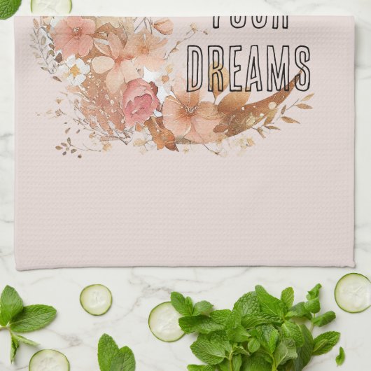 Gold Boho Blush Pink Brautparty Geschirrtuch (Gefaltet)