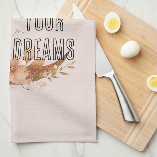 Gold Boho Blush Pink Brautparty Geschirrtuch (Viertel Falte)