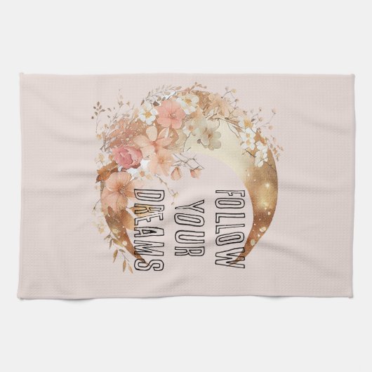 Gold Boho Blush Pink Brautparty Geschirrtuch (Horizontal)