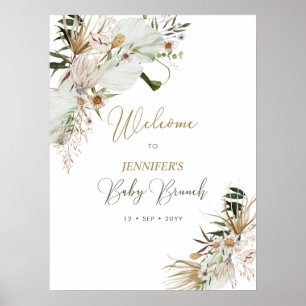 Gold Boho/Bohemian Baby Brunch Willkommen  Poster