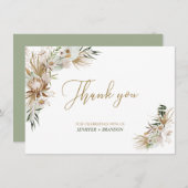 Gold Boho/Bohemische Gastgeschenk Hochzeit Danke K (Vorne/Hinten)