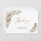 Gold Boho/Bohemische Gastgeschenk Hochzeit Danke K (Vorderseite)