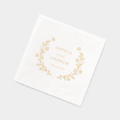 Gold Boho Botanical Floral Country Wedding Servietten Mit Folie (Links)