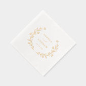 Gold Boho Botanical Floral Country Wedding Servietten Mit Folie (Rechts)