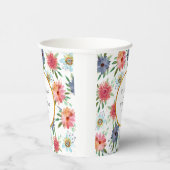 Gold Boho Chic Whimsical Greenery Wildblume Pappbecher (Rechts)