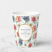 Gold Boho Chic Whimsical Greenery Wildblume Pappbecher (Vorderseite)