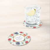 Gold Boho Chic Whimsical Greenery Wildblume Runder Pappuntersetzer (Vor Ort)