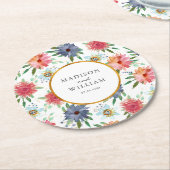 Gold Boho Chic Whimsical Greenery Wildblume Runder Pappuntersetzer (Angewinkelt)