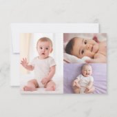 Gold Boho Cross 3-Foto-Taufe Dankeschön Karte (Vorderseite)