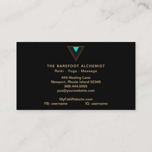 *~* Gold Boho - Dreieck-heilige Geometrie-Alchimie Visitenkarte (Rückseite)