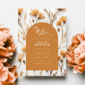 Gold Boho Dried Wildblume Brautparty Einladung