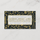 Gold Boho, Floral Eintrittskarte Begleitkarte (Rückseite)