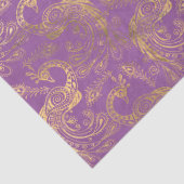 Gold-Boho-Friedenstruppen auf dem Lavendel-Decoupa Seidenpapier (Detail)