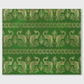 Gold-Boho-Friedenstruppen auf hellen grünen Fläche Geschenkpapier (Flach)