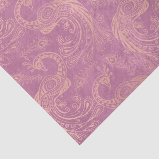 Gold-Boho-Friedenstruppen auf rosa Decoupage Seidenpapier (Detail)