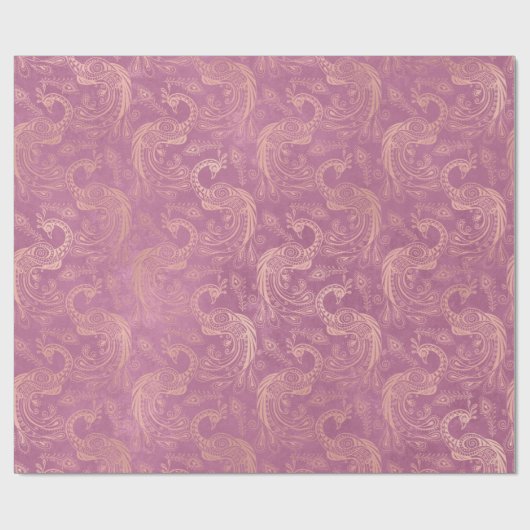 Gold-Boho-Friedenstruppen in Pink Geschenkpapier (Flach)