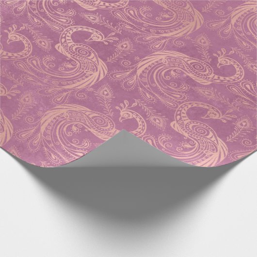 Gold-Boho-Friedenstruppen in Pink Geschenkpapier (Ecke)