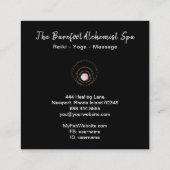 *~* Gold Boho Heilige Geometrie Luna Mondmond Rosa Quadratische Visitenkarte (Rückseite)