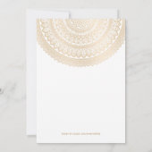 Gold Boho Mandala White Save the Date White Card (Rückseite)