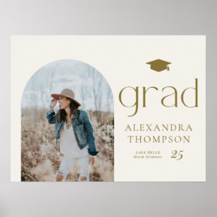 Gold Boho Minimalistisch Arch Foto Abschluss Poster