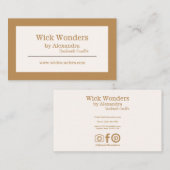 Gold Boho Minimalistische Candle Making Business C Visitenkarte (Vorne/Hinten)